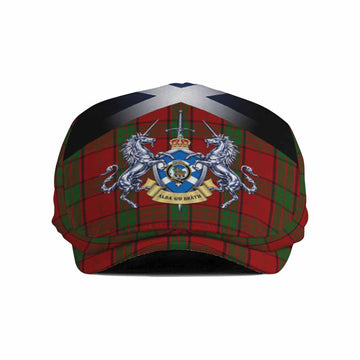 Maxwell Tartan Flat Cap, Jeff Cap Alba Gu Brath Unicorn Crest