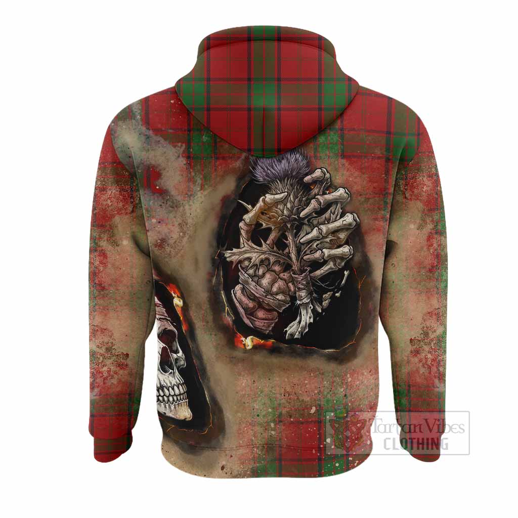 Maxwell Tartan Hoodie Halloween Skeleton With Thistle Burning Effect - Tartan Vibes Clothing