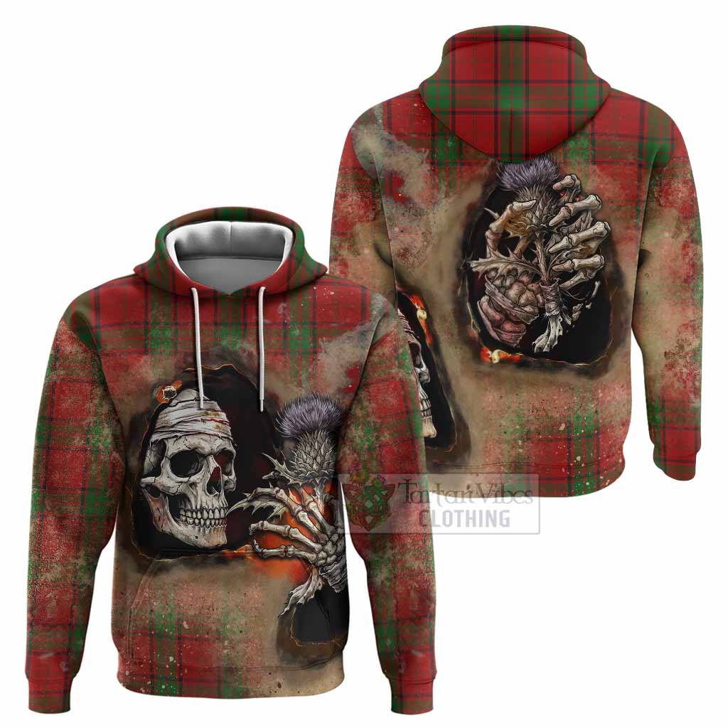 Maxwell Tartan Hoodie Halloween Skeleton With Thistle Burning Effect - Tartan Vibes Clothing