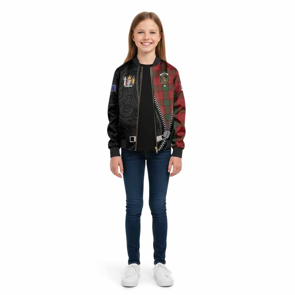 Maxwell Tartan Kid Bomber Jacket New Zealand Pattern Unique Zipper Stylized