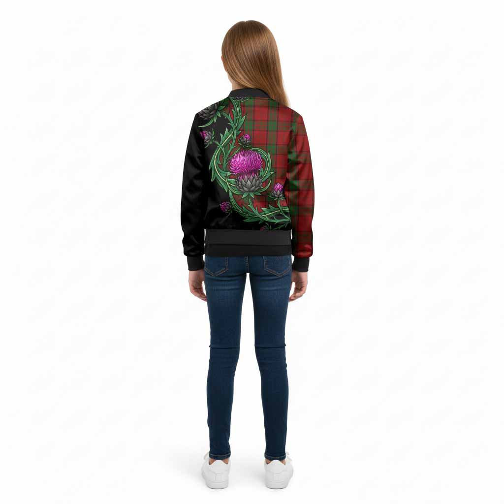 Maxwell Tartan Kid Bomber Jacket Resilient Scottish Thistle - Tartan Vibes Clothing