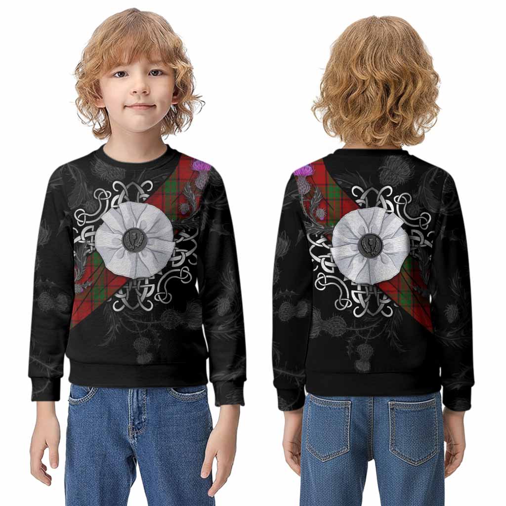 Maxwell Tartan Kid Knitted Sweatshirt Jacobite White Rose - Tartan Vibes Clothing