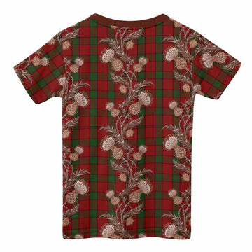 Maxwell Tartan Kid T-shirt Seamless Scottish Thistle Flowers