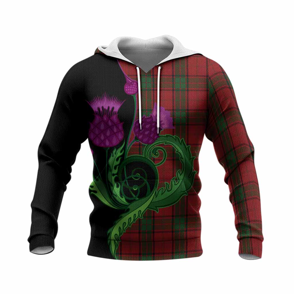 Maxwell Tartan Knitted Hoodie Traditional Scottish Thistle