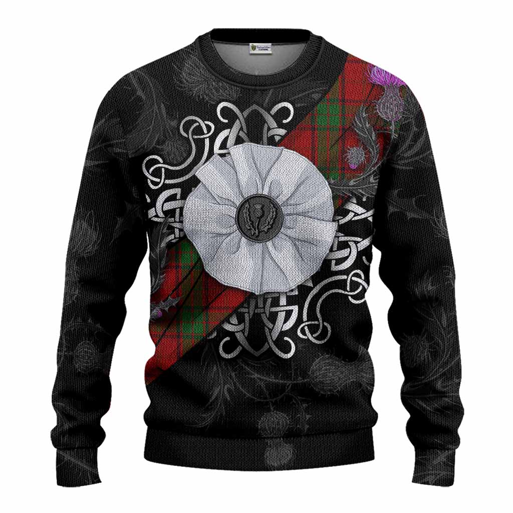 Maxwell Tartan Knitted Sweater Jacobite White Rose Unisex - Tartan Vibes Clothing