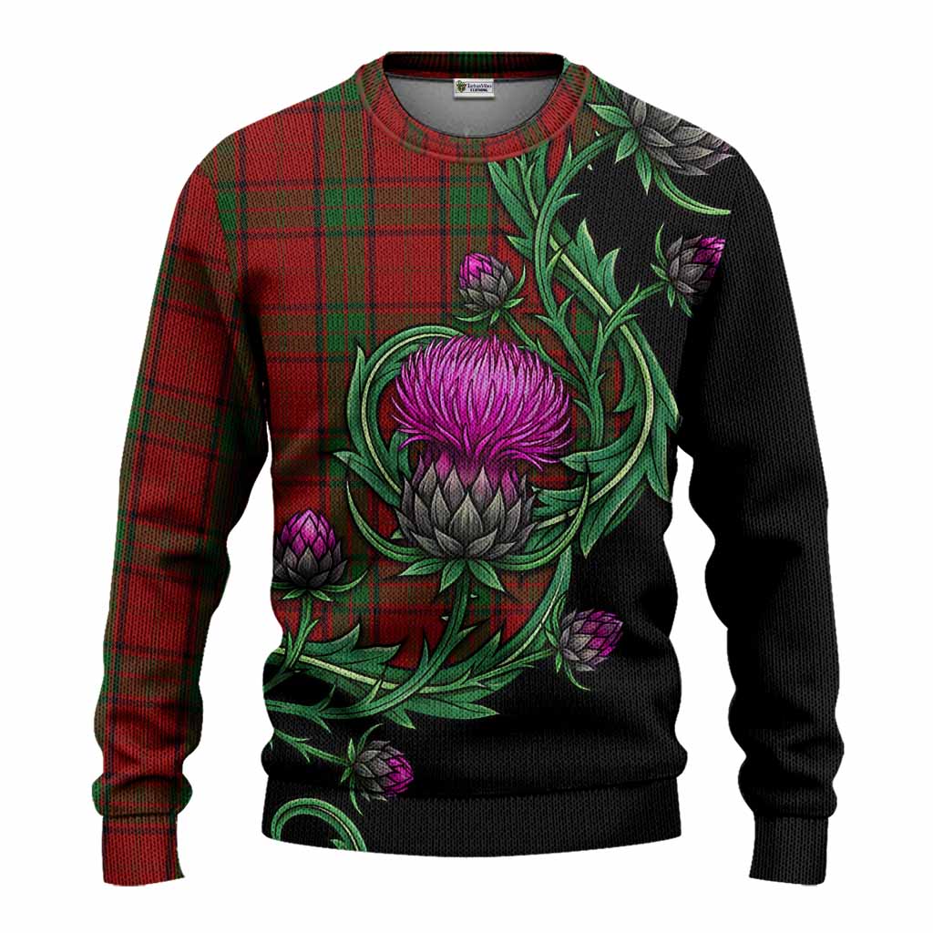 Maxwell Tartan Knitted Sweater Resilient Scottish Thistle Unisex - Tartan Vibes Clothing