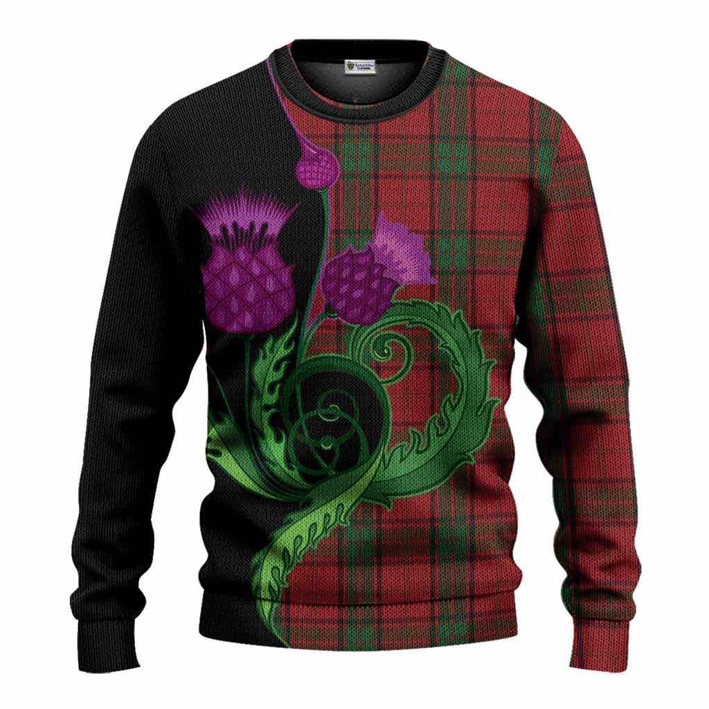 Maxwell Tartan Knitted Sweater Traditional Scottish Thistle