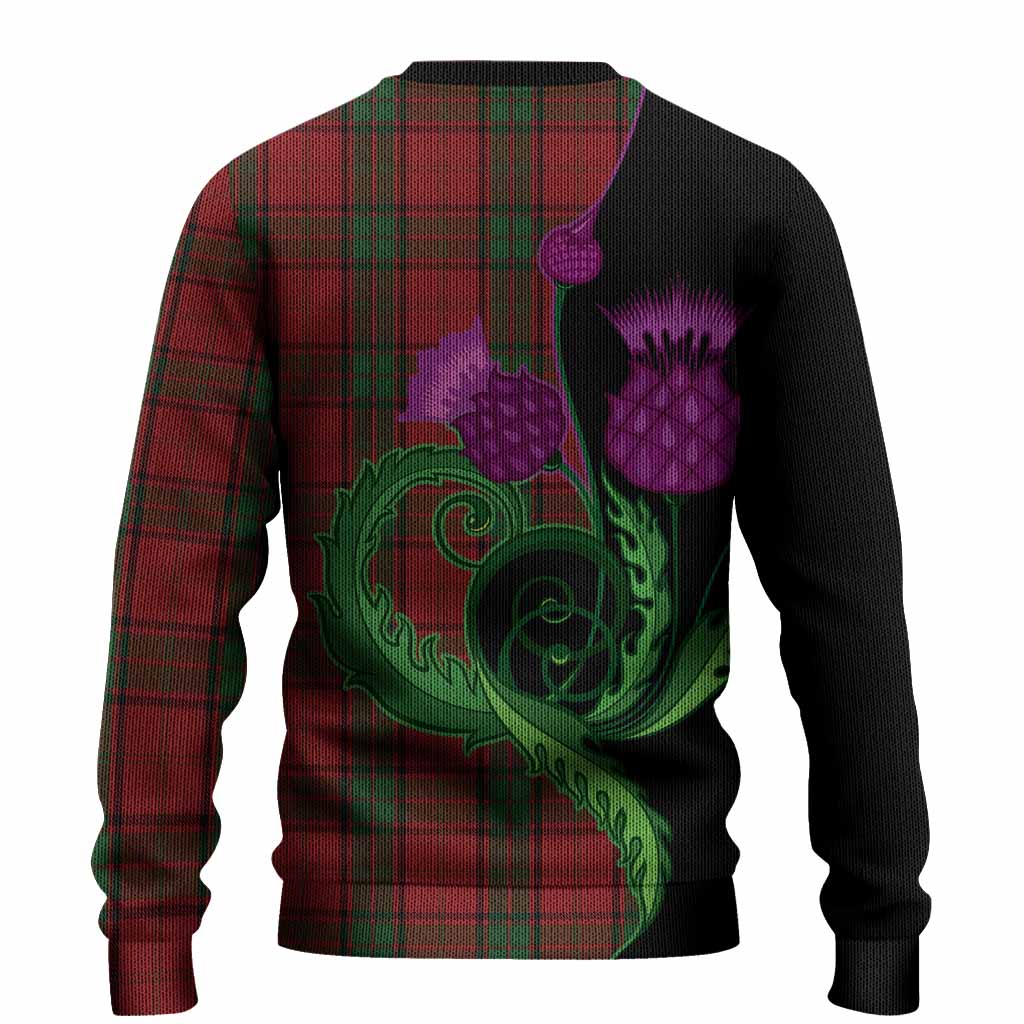 Maxwell Tartan Knitted Sweater Traditional Scottish Thistle