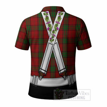 Maxwell Tartan Lederhosen Costume Polo Shirt Scotland Thistle Floral