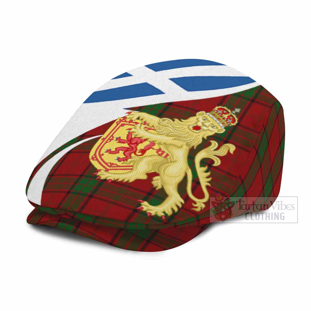 Maxwell Tartan Lion Rampant Flat Cap, Jeff Cap Classic Scottish Style - Tartan Vibes Clothing