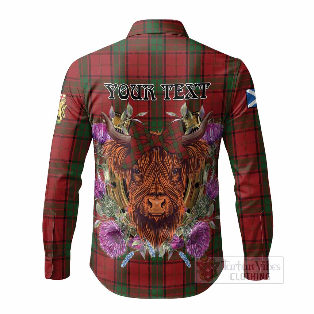 Maxwell Tartan Long Sleeve Button Shirts Scottish Thistle Heilan Coo