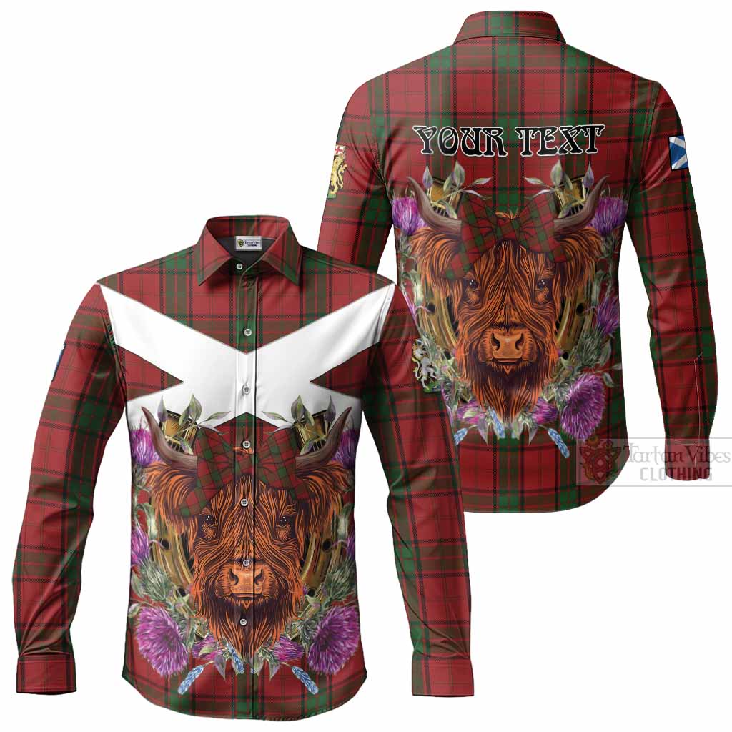 Maxwell Tartan Long Sleeve Button Shirts Scottish Thistle Heilan Coo