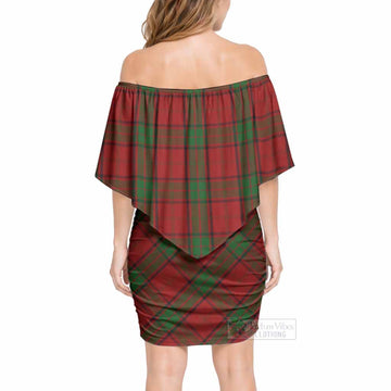 Maxwell Tartan Off Shoulder Draped Bodycon Mini Dress - Tartan Vibes Clothing