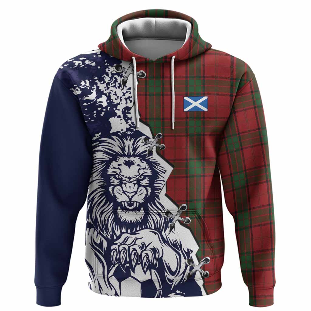 Maxwell Tartan Scottish Hoodie Angry Lion With Soccer Ball Style