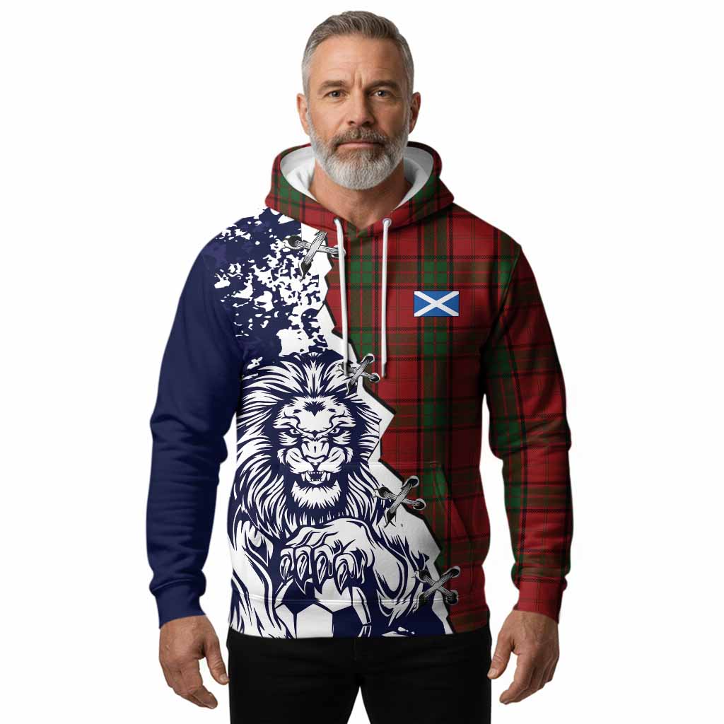 Maxwell Tartan Scottish Hoodie Angry Lion With Soccer Ball Style