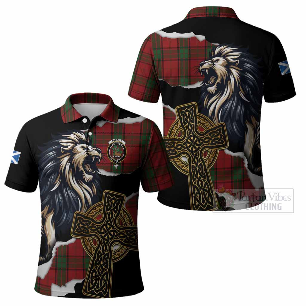 Maxwell Tartan Scottish Polo Shirt Lion Celtic Heritage