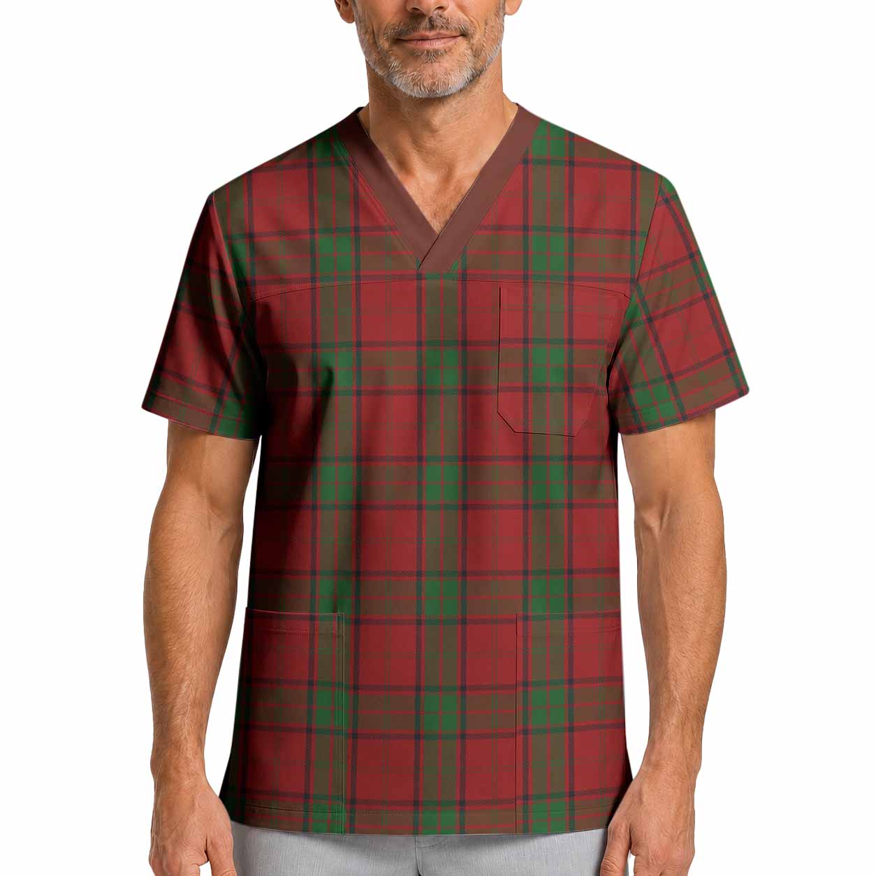 Maxwell Tartan Scrub Top XL - Tartan Vibes Clothing