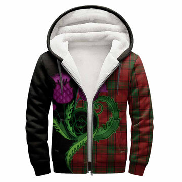 Maxwell Tartan Sherpa Hoodie Traditional Scottish Thistle
