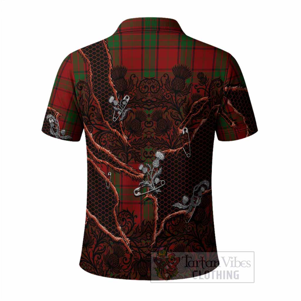 Maxwell Tartan Thistle Dark Gothic Polo Shirt - Tartan Vibes Clothing