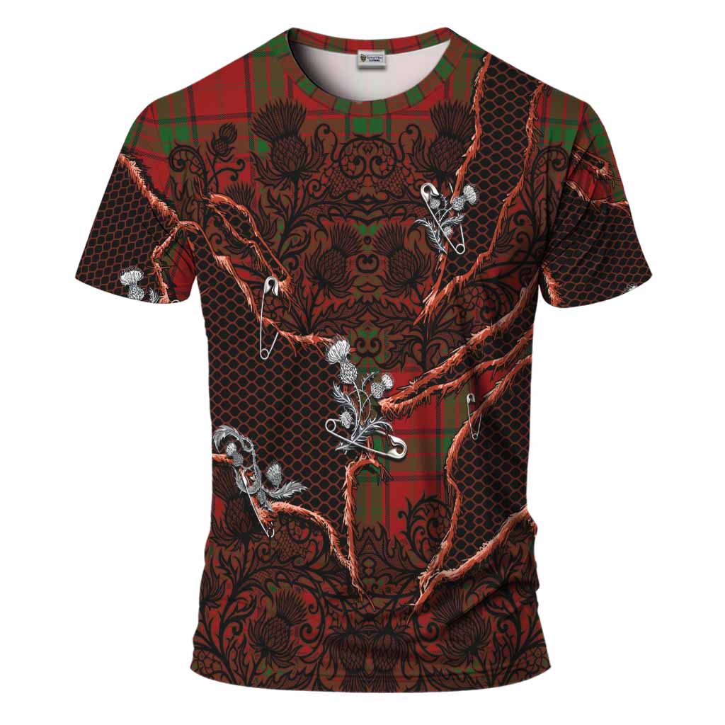 Maxwell Tartan Thistle Dark Gothic T-Shirt Kid's Shirt - Tartan Vibes Clothing