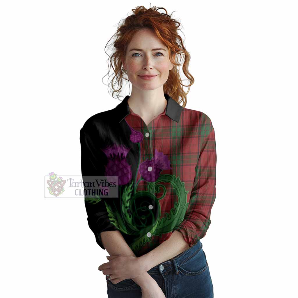 Maxwell Tartan Women Casual Shirt Traditional Scottish Thistle