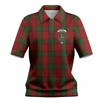 Maxwell Tartan Women’s Polo Sweater Top with Family Crest