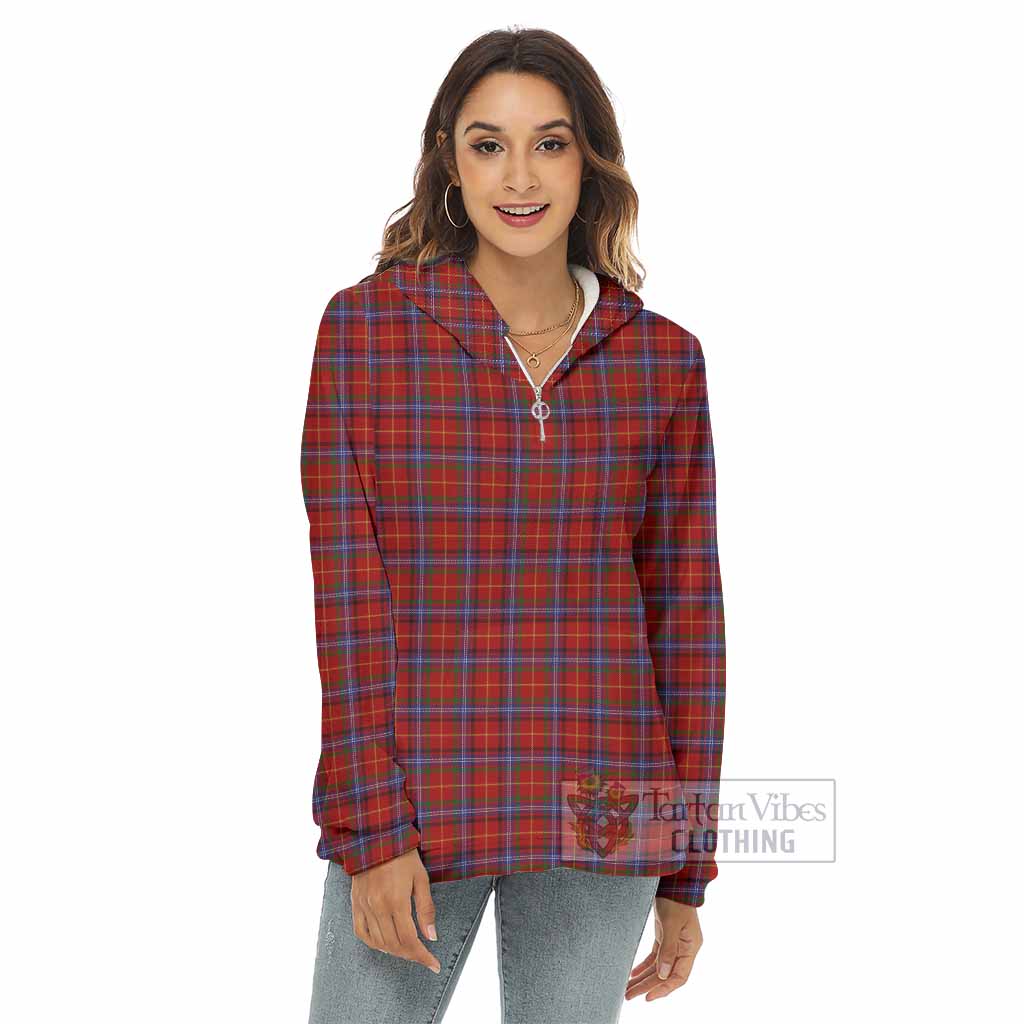 Tartan Vibes Clothing Maynard Tartan Women's Borg  Half Zip Fleece Hoodie