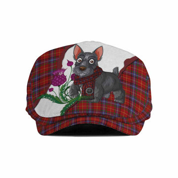 Maynard Scottish Terrier Tartan Flat Cap, Jeff Cap Thistle Heritage Art