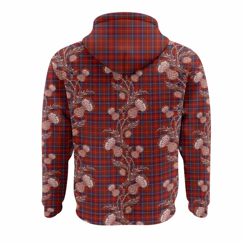 Maynard Tartan Hoodie Seamless Scottish Thistle Flowers