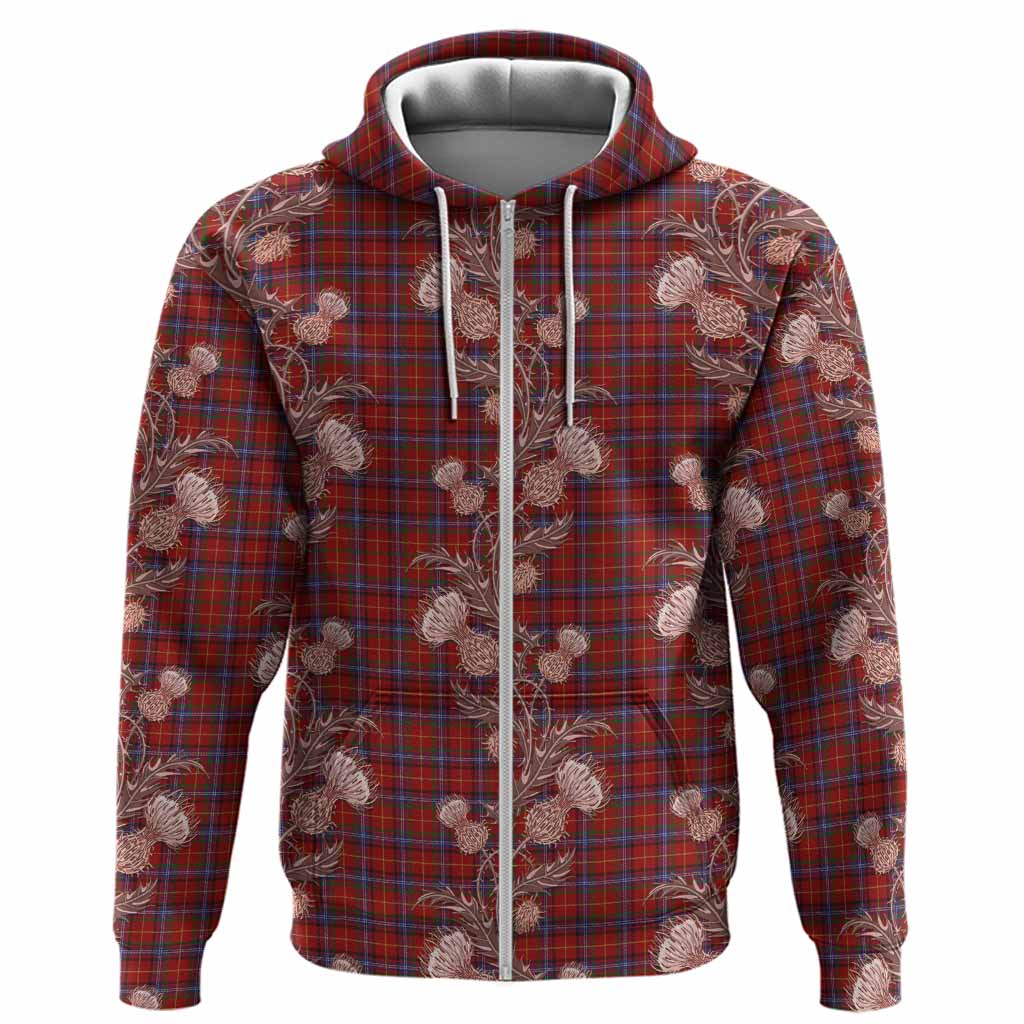 Maynard Tartan Hoodie Seamless Scottish Thistle Flowers