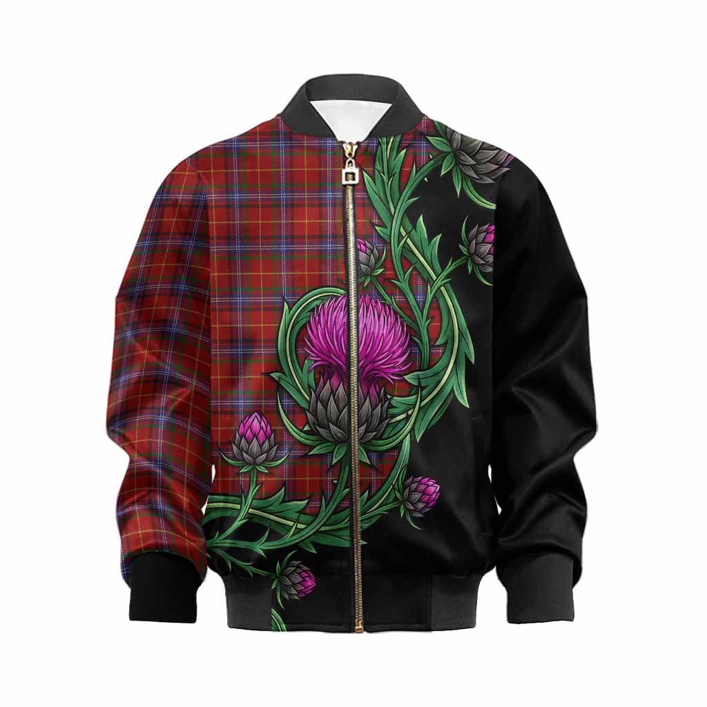 Maynard Tartan Kid Bomber Jacket Resilient Scottish Thistle Kid XS - Tartan Vibes Clothing