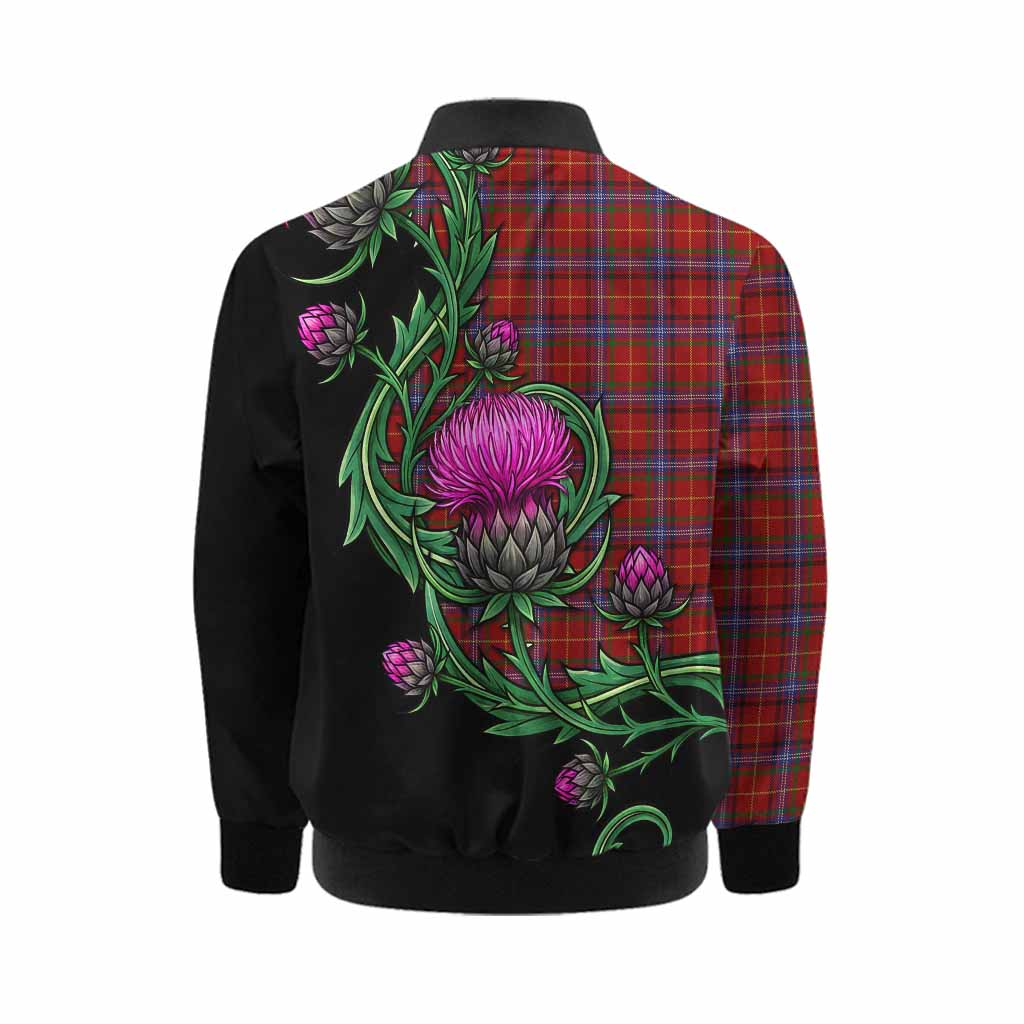 Maynard Tartan Kid Bomber Jacket Resilient Scottish Thistle Kid - Tartan Vibes Clothing