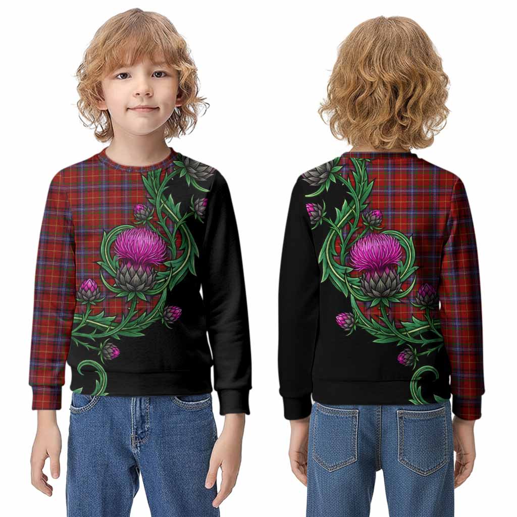 Maynard Tartan Kid Knitted Sweatshirt Resilient Scottish Thistle - Tartan Vibes Clothing
