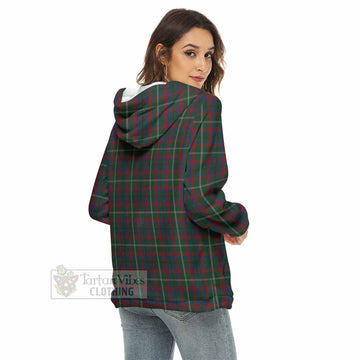 Mayo County Ireland Tartan Women's Borg Fleece Hoodie with Half Zip