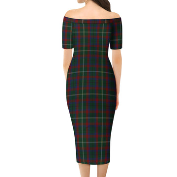 Mayo County Ireland Tartan Off Shoulder Lady Dress