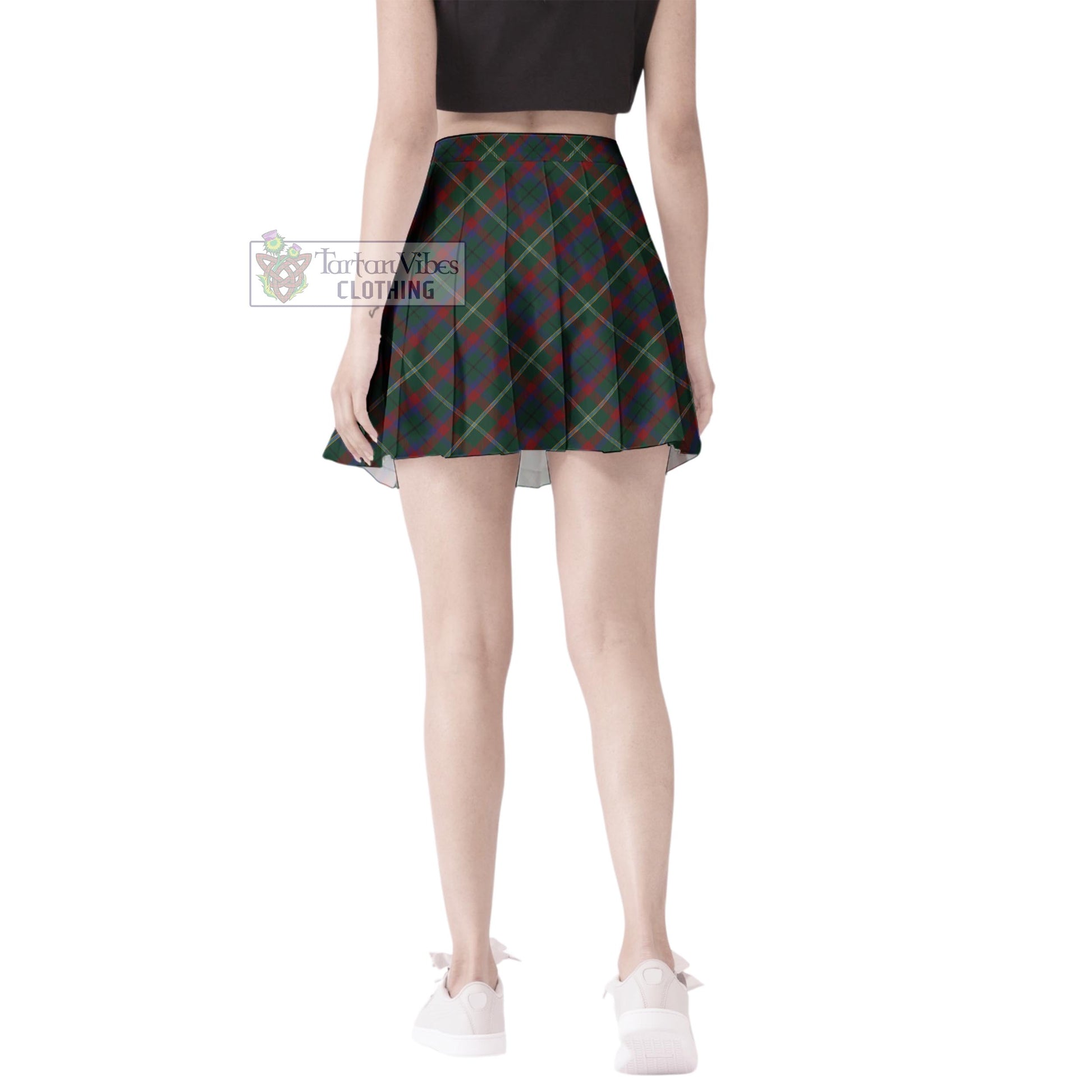 Mayo County Ireland Tartan Women's Plated Mini Skirt Cross Style - Tartan Vibes Clothing