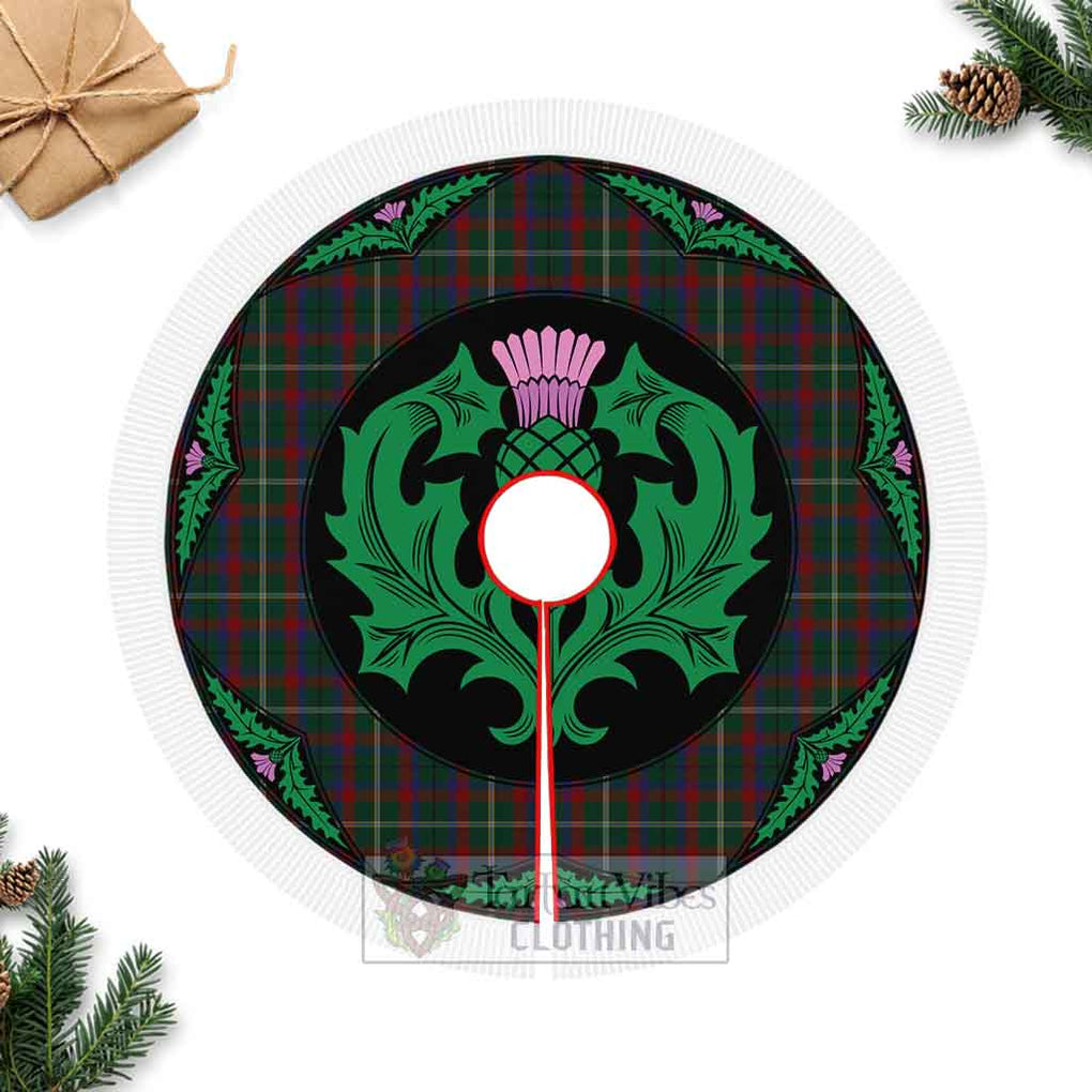 Mayo County Ireland Tartan Christmas Tree Skirt Scottish Thistle Style Fringed Tree Skirts - Tartan Vibes Clothing