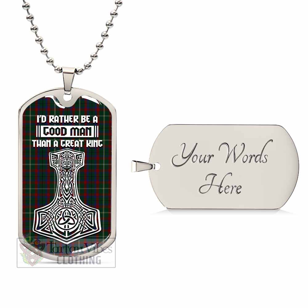Mayo County Ireland Tartan Dog Tag Necklace Viking Mjolnir Style Silver Yes - Tartan Vibes Clothing