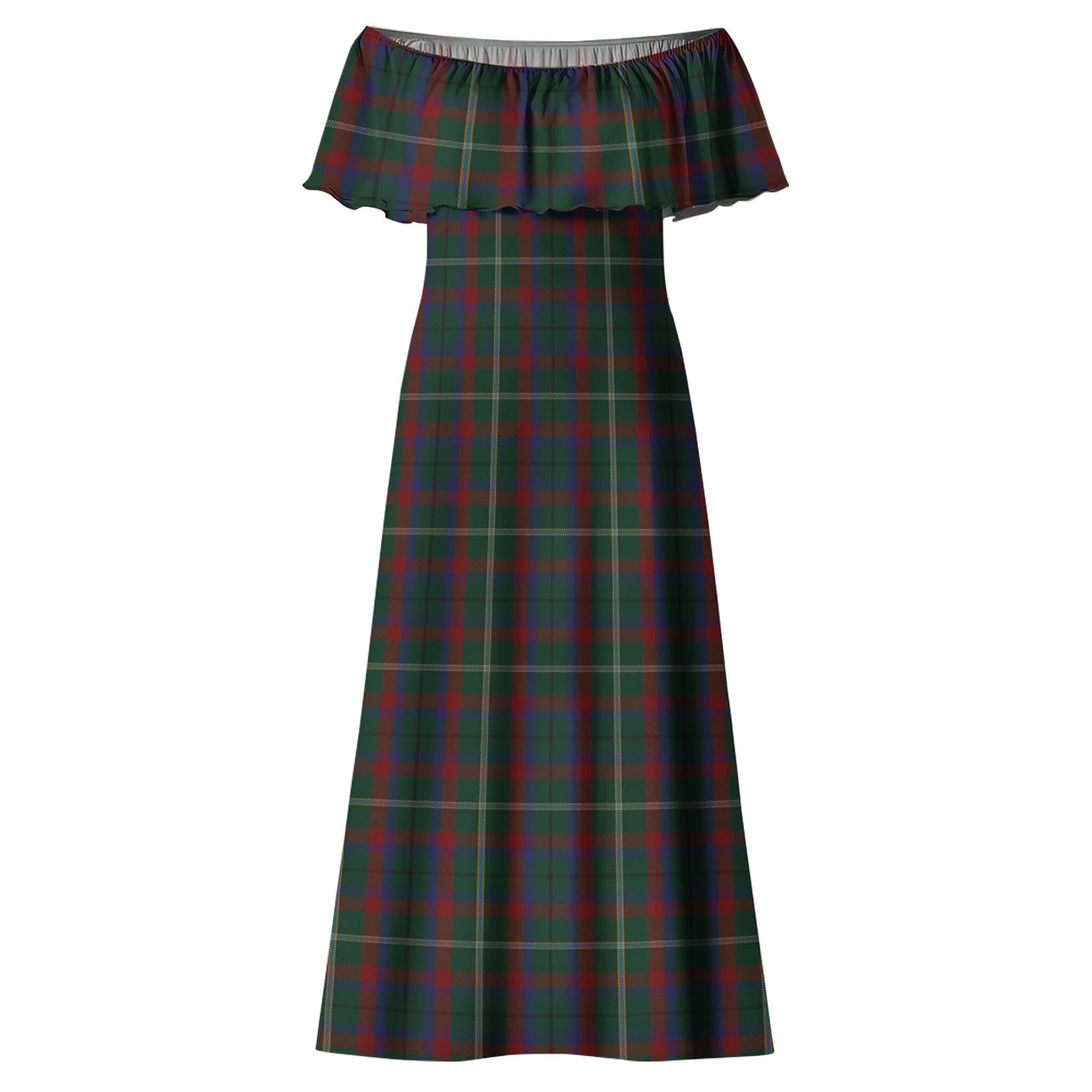 Mayo County Ireland Tartan Off Shoulder Long Dress - Tartan Vibes Clothing