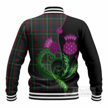 Mayo County Ireland Tartan Baseball Jacket Traditional Scottish Thistle