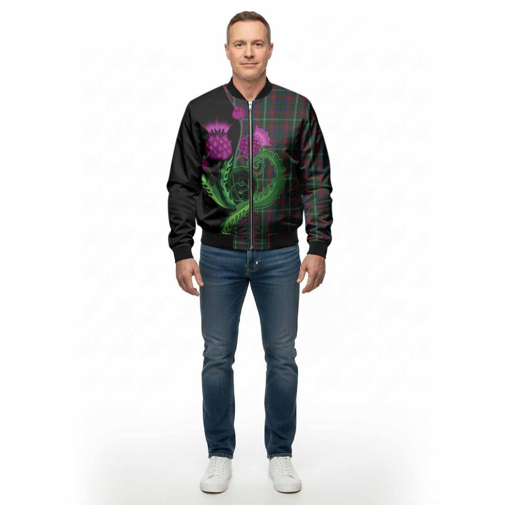Mayo County Ireland Tartan Bomber Jacket Traditional Scottish Thistle