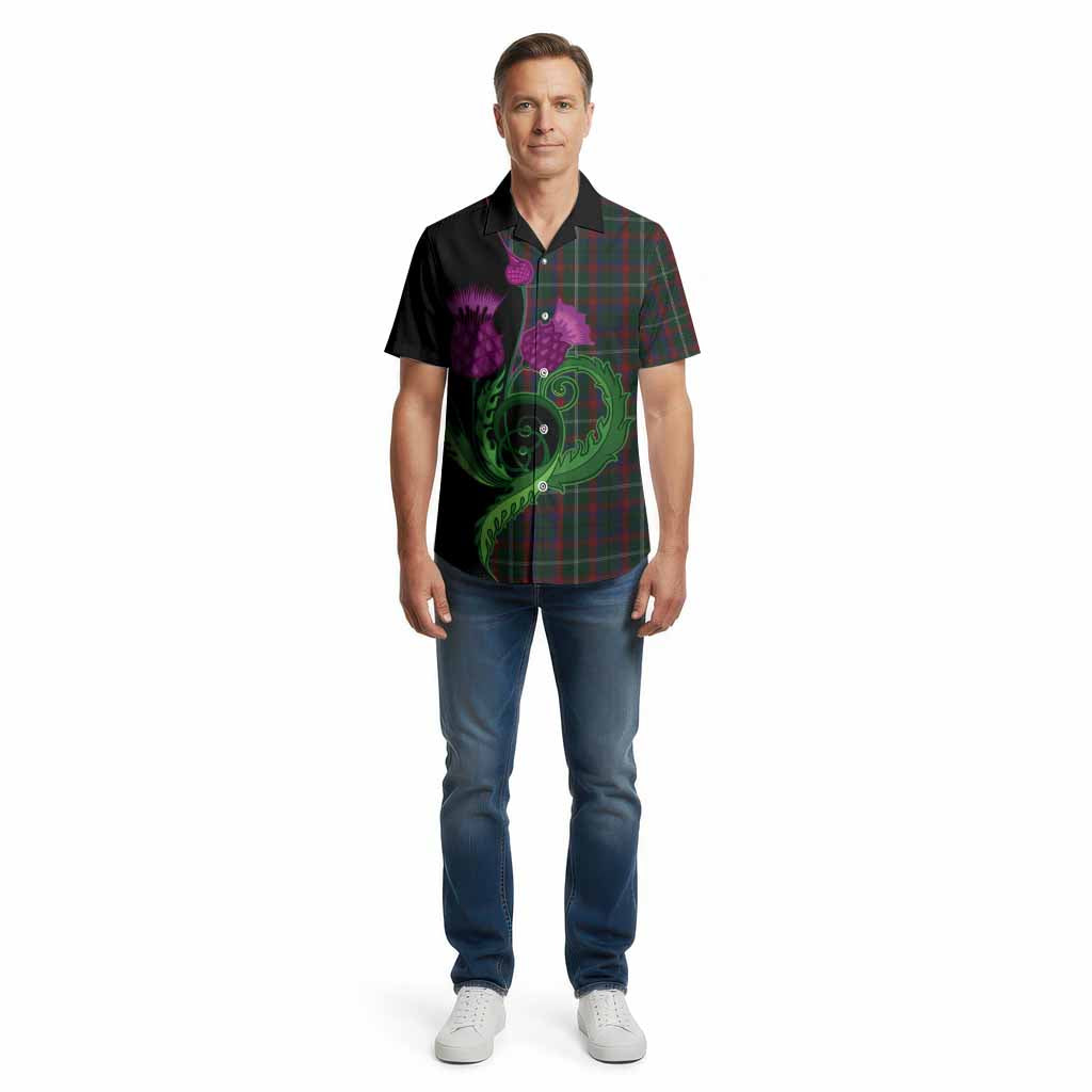 Mayo County Ireland Tartan Cotton Hawaiian Shirt Traditional Scottish Thistle