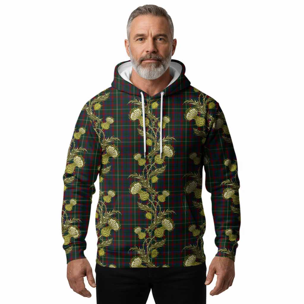 Mayo County Ireland Tartan Hoodie Seamless Scottish Thistle Flowers