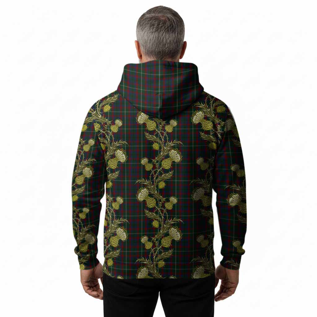 Mayo County Ireland Tartan Hoodie Seamless Scottish Thistle Flowers