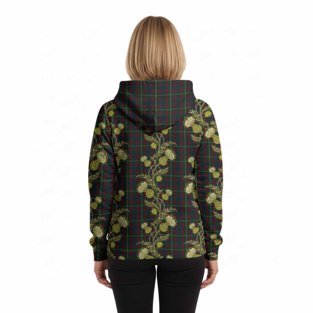 Mayo County Ireland Tartan Hoodie Seamless Scottish Thistle Flowers