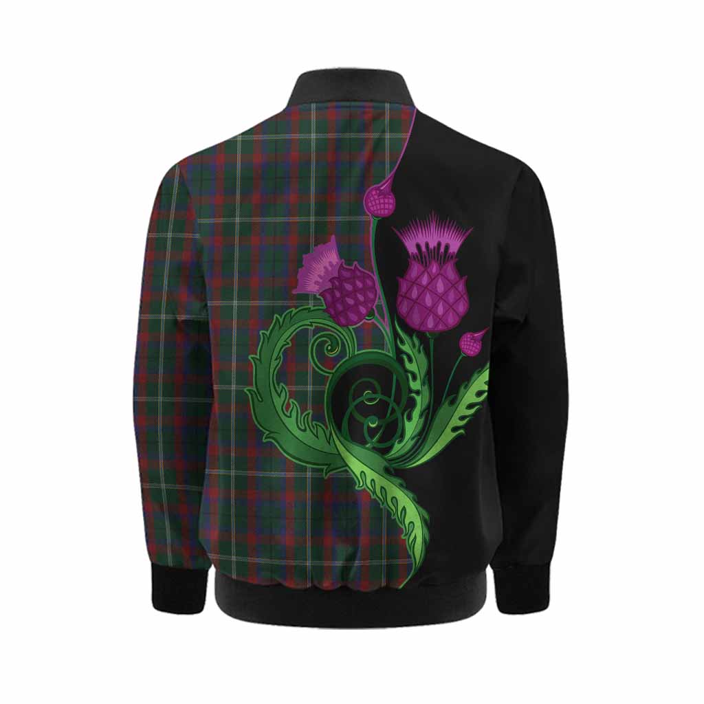Mayo County Ireland Tartan Kid Bomber Jacket Traditional Scottish Thistle