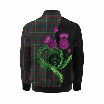 Mayo County Ireland Tartan Kid Bomber Jacket Traditional Scottish Thistle