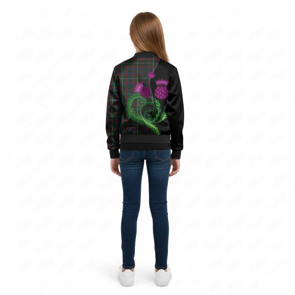 Mayo County Ireland Tartan Kid Bomber Jacket Traditional Scottish Thistle