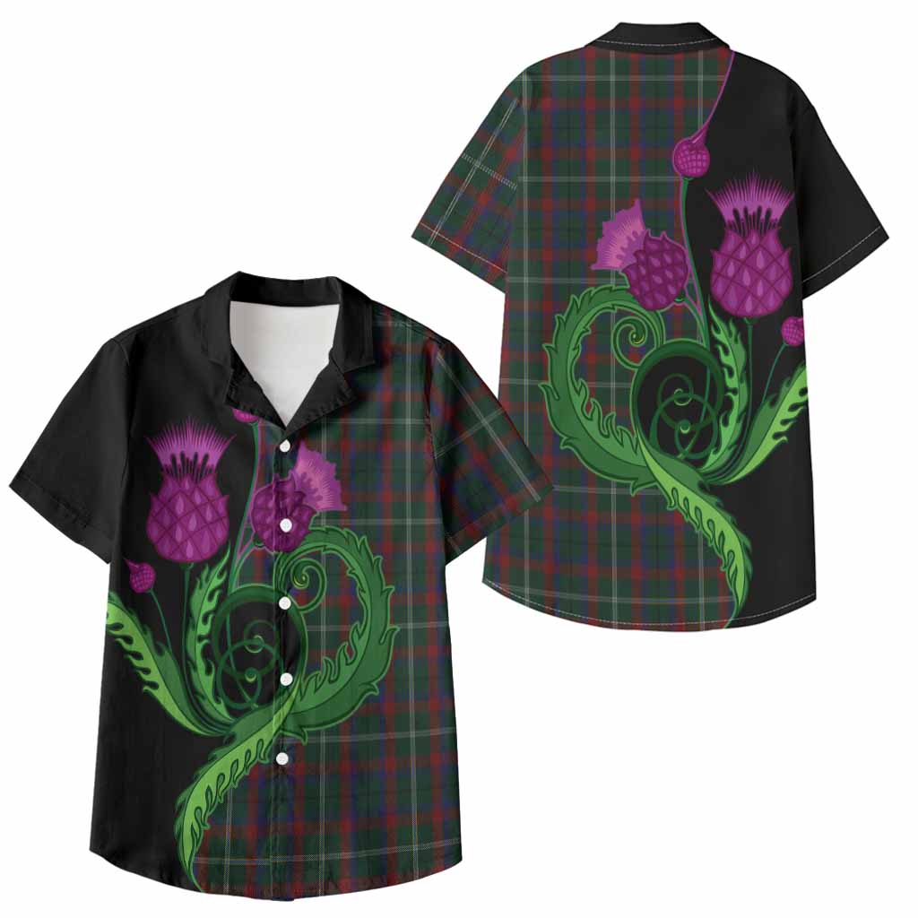 Mayo County Ireland Tartan Kid Hawaiian Shirt Traditional Scottish Thistle