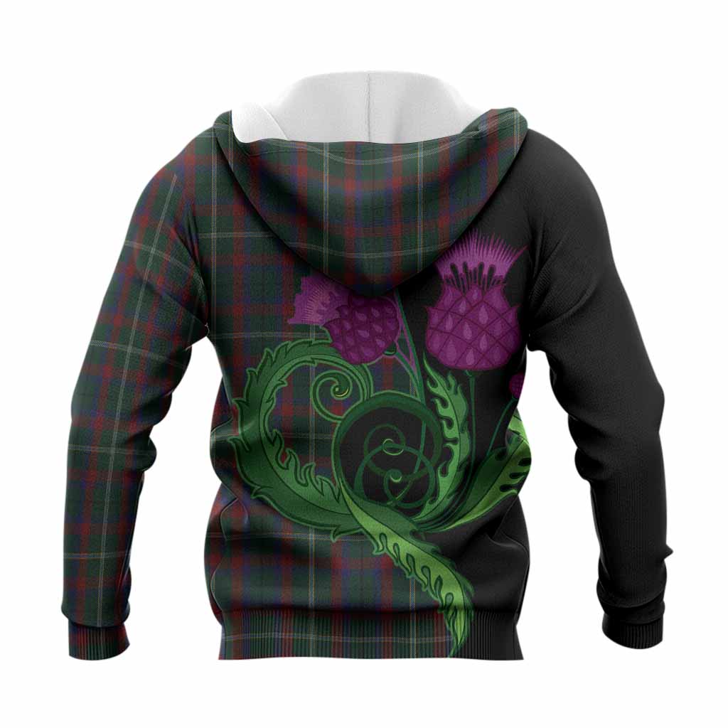 Mayo County Ireland Tartan Knitted Hoodie Traditional Scottish Thistle